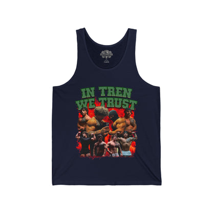 Tren Twins In Tren We Trust Green Tank Top in action - Athletic Tank Top