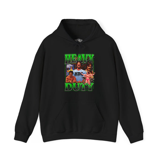 Mike Mentzer Heavy Duty Green Hoodie front view - Bodybuilding Hoodie