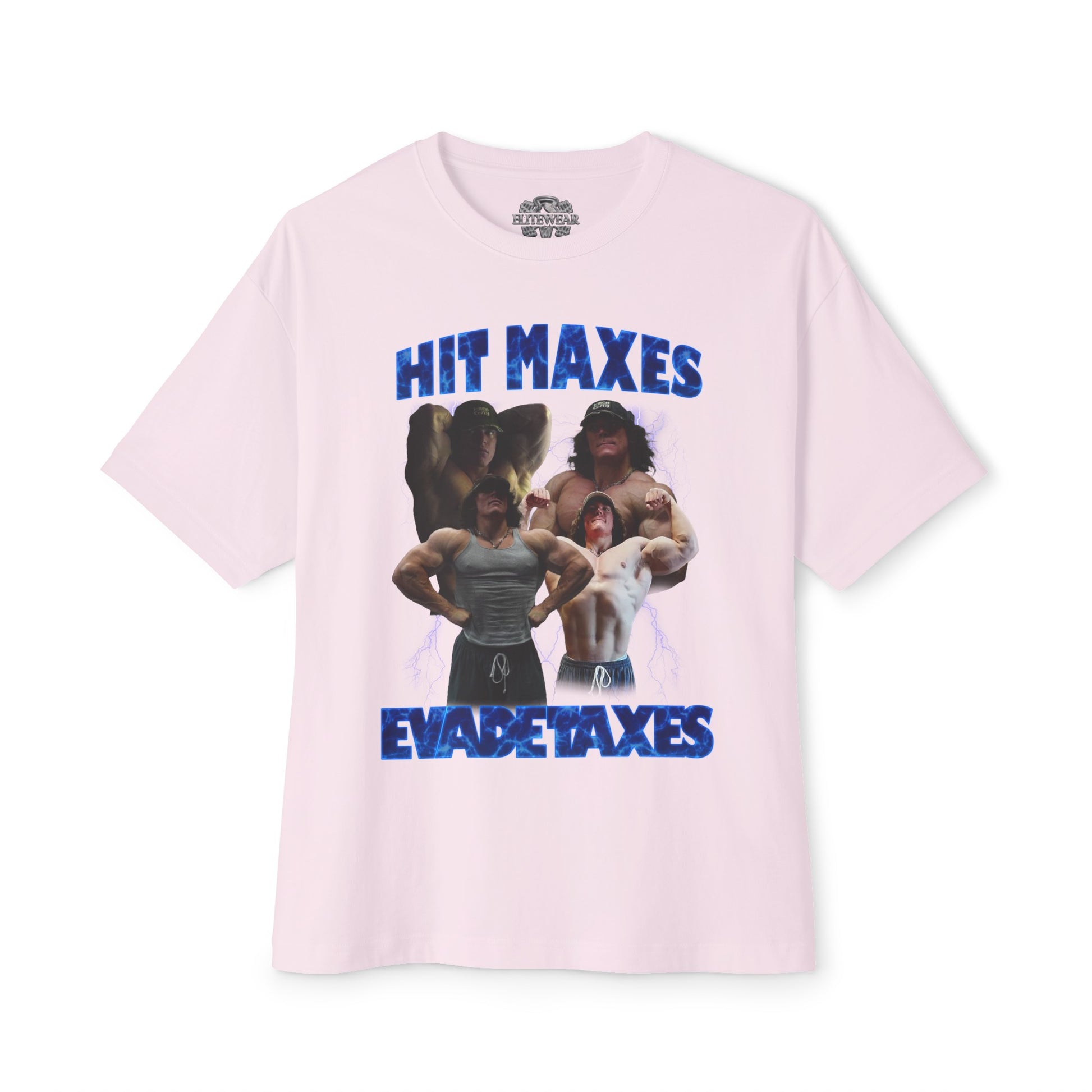 Sam Sulek Hit Maxes Evade Taxes Oversized T-Shirt in action - Bodybuilding T-Shirt