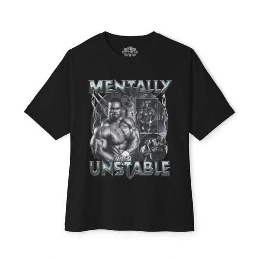 Kevin Levrone Mentally Unstable Oversized T-Shirt front view - Fitness Apparel