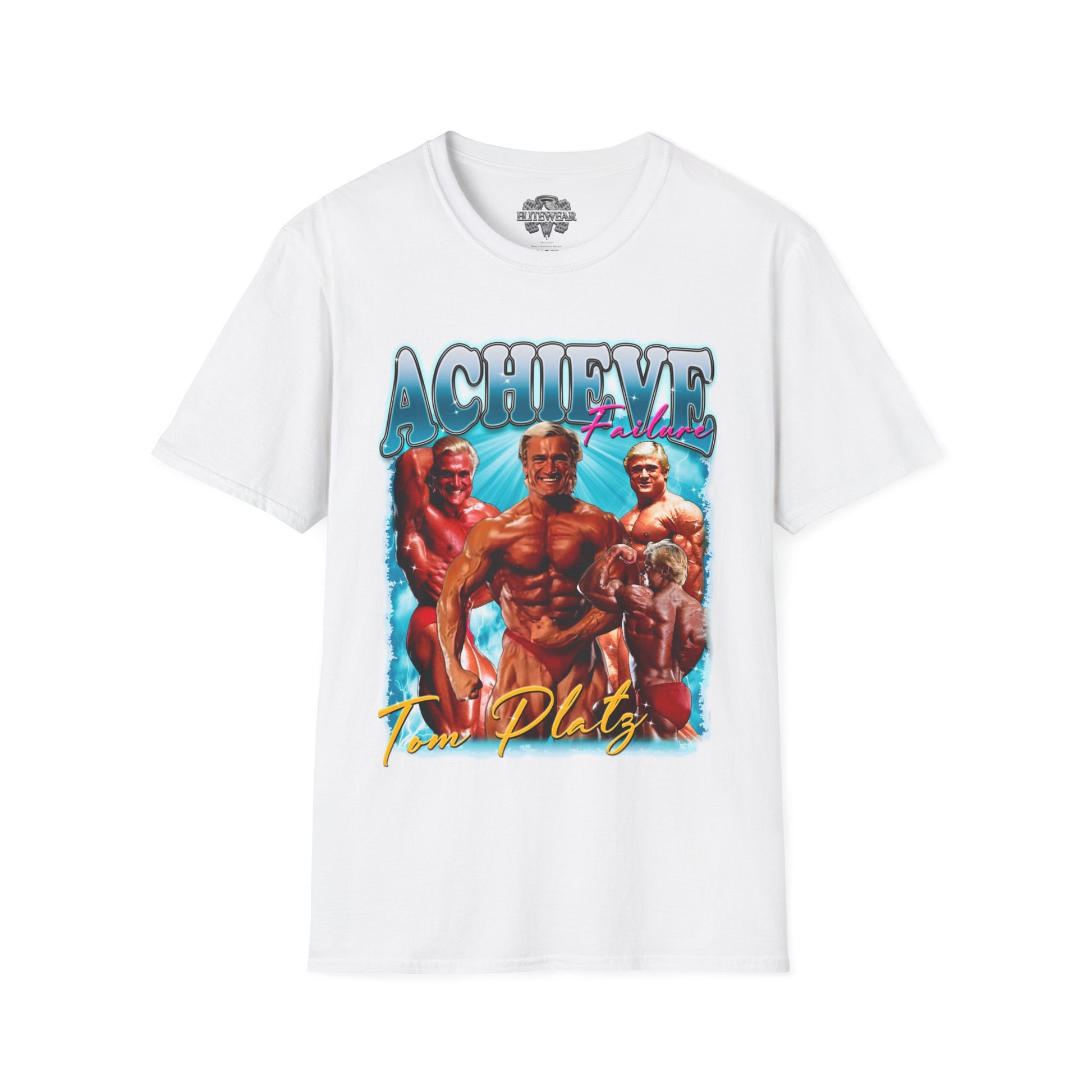 Tom Platz Achieve Failure Light Blue Regular T-Shirt front view - Regular T Shirt