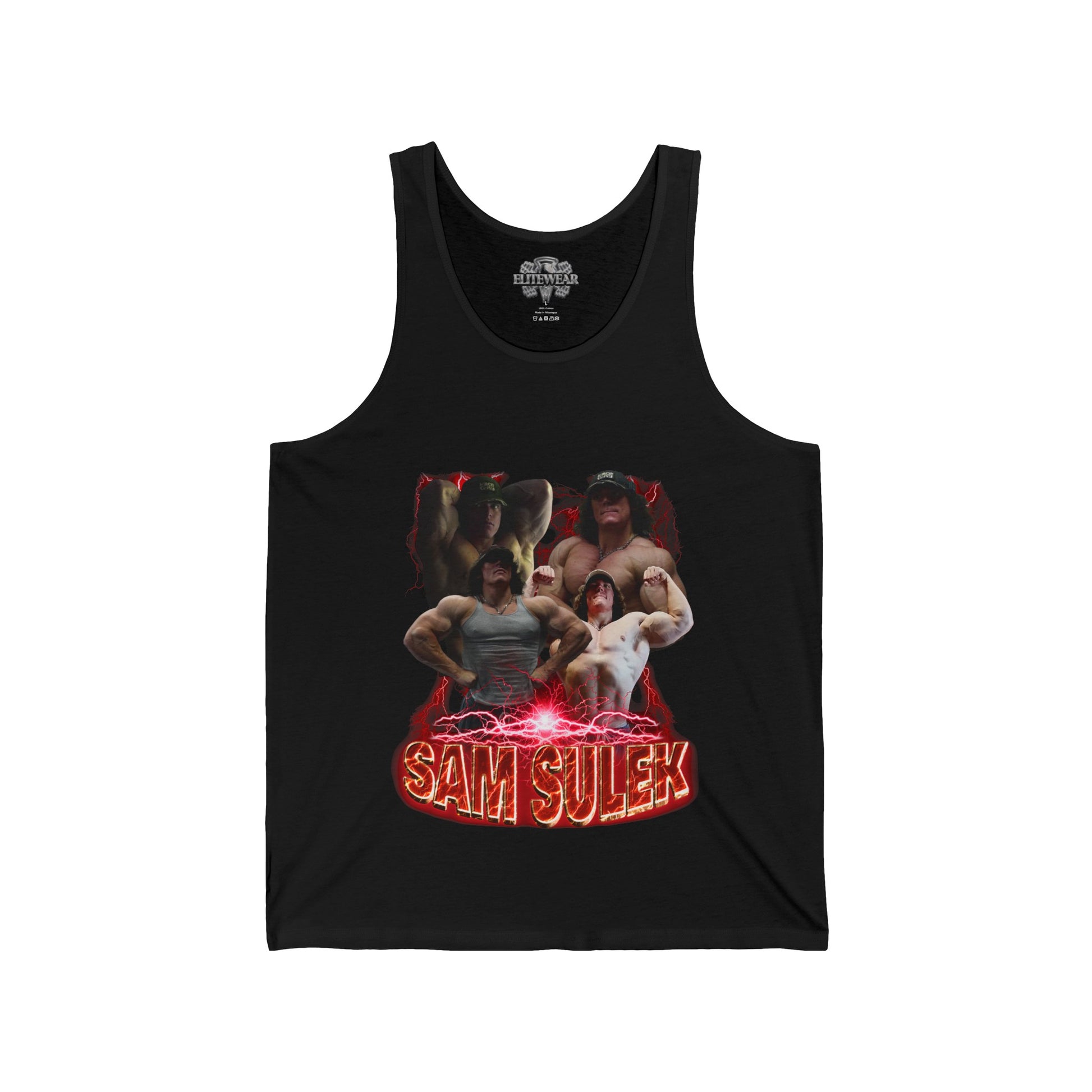 Sam Sulek Classic Bolt Tank Top front view - Bodybuilding Tank Top