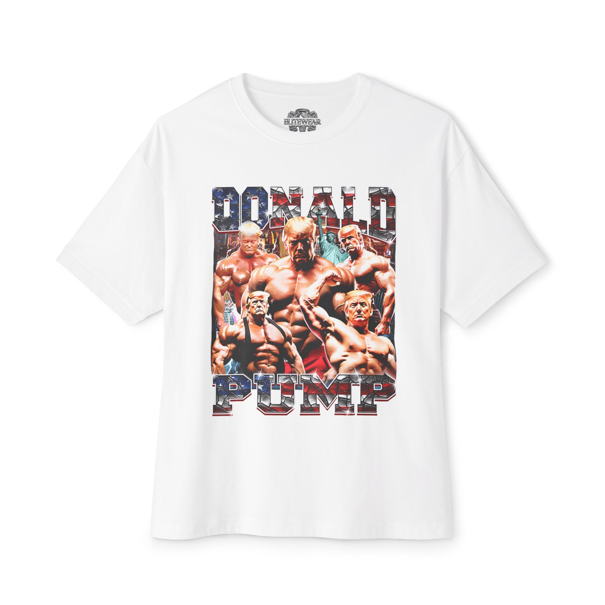 Donald Pump Oversized T-Shirt front view - Graphic Gym T-Shirt