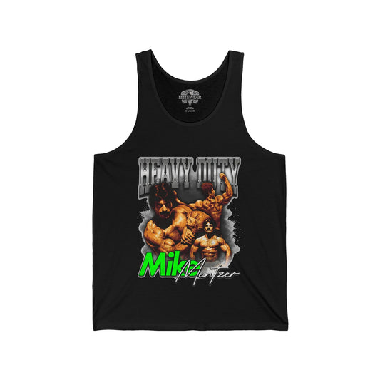 Mike Mentzer Heavy Duty Vintage Green Tank Top front view - Bodybuilding Tank Top