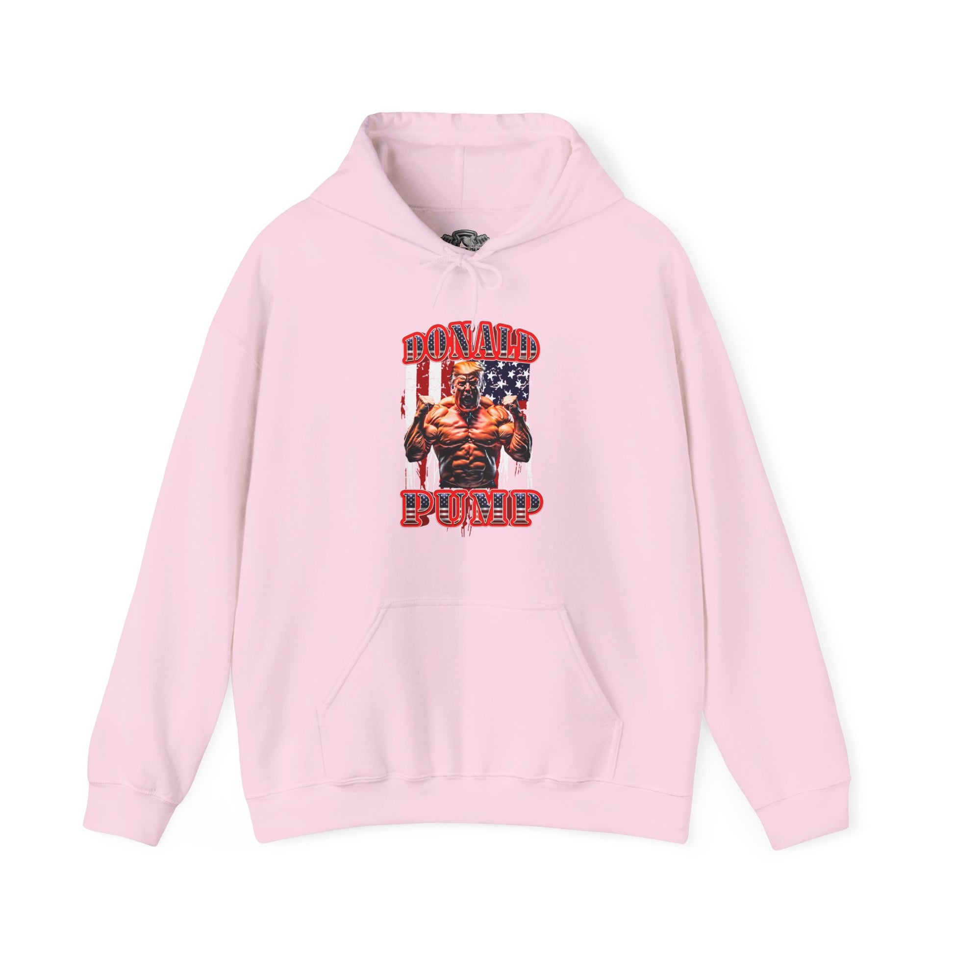 Donald Pump Hoodie in action - Gym Hoodie - Light Pink