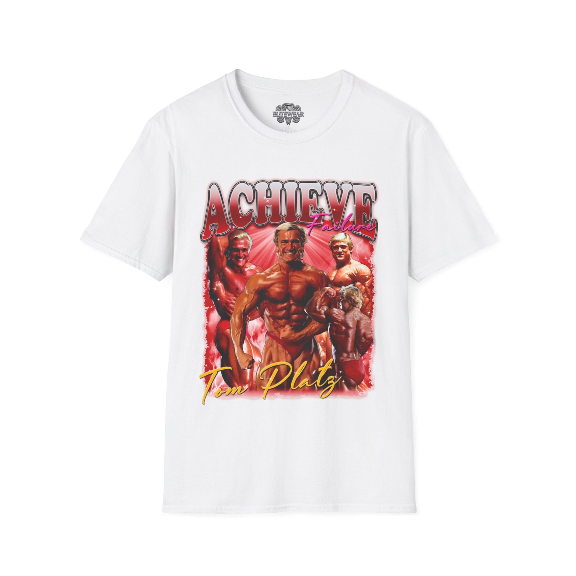 Tom Platz Achieve Failure Red Regular T-Shirt front view - Regular T-Shirt