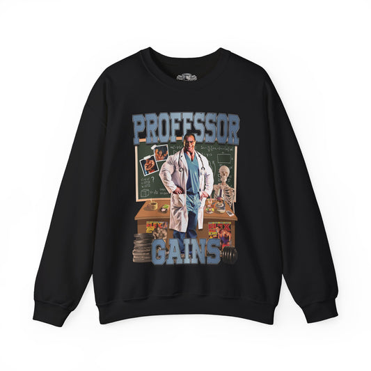 Nasser El Sonbaty The Professor Gains Sweatshirt front view - Gym Sweatshirt