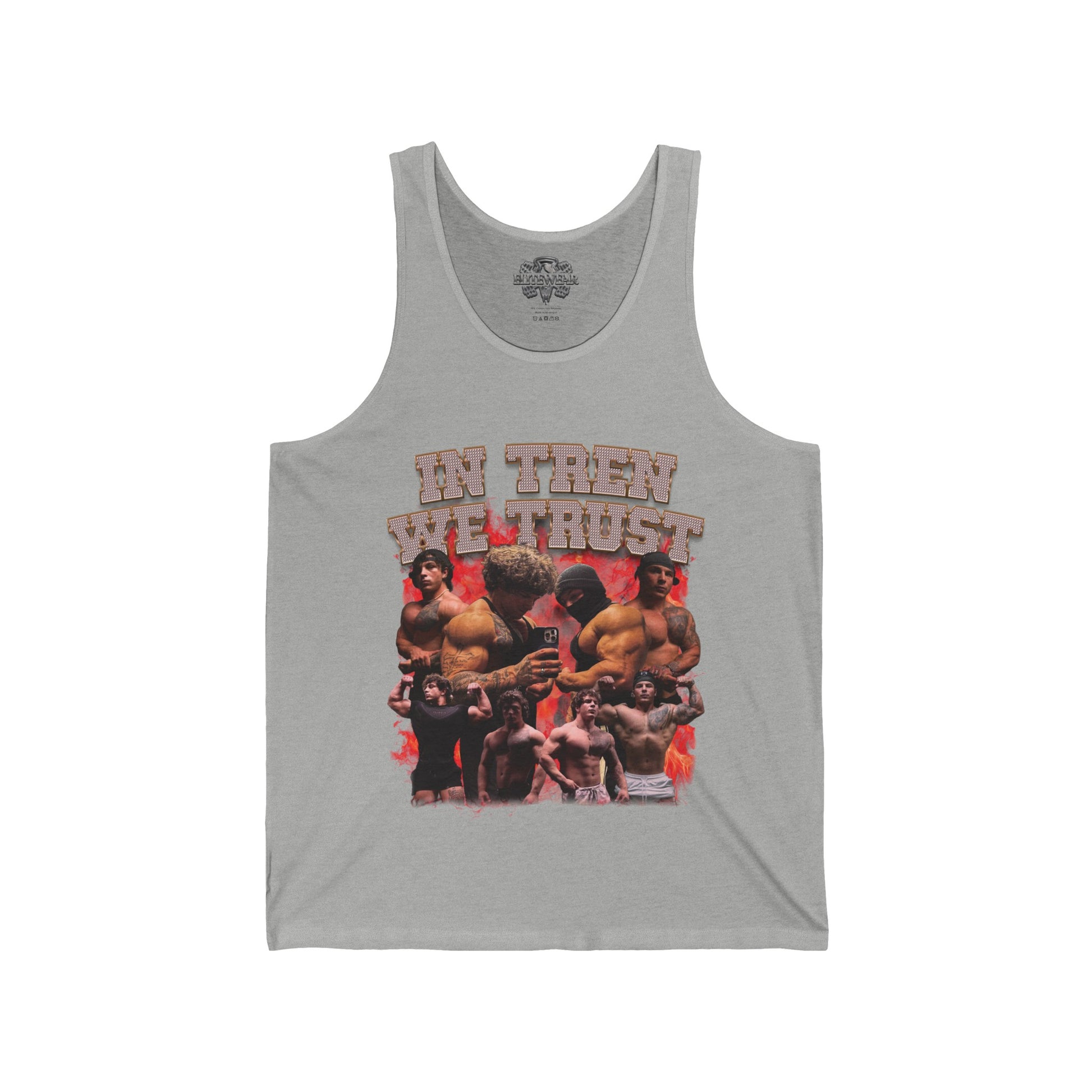 Tren Twins In Tren We Trust White Tank Top in action - Athletic Tank Top