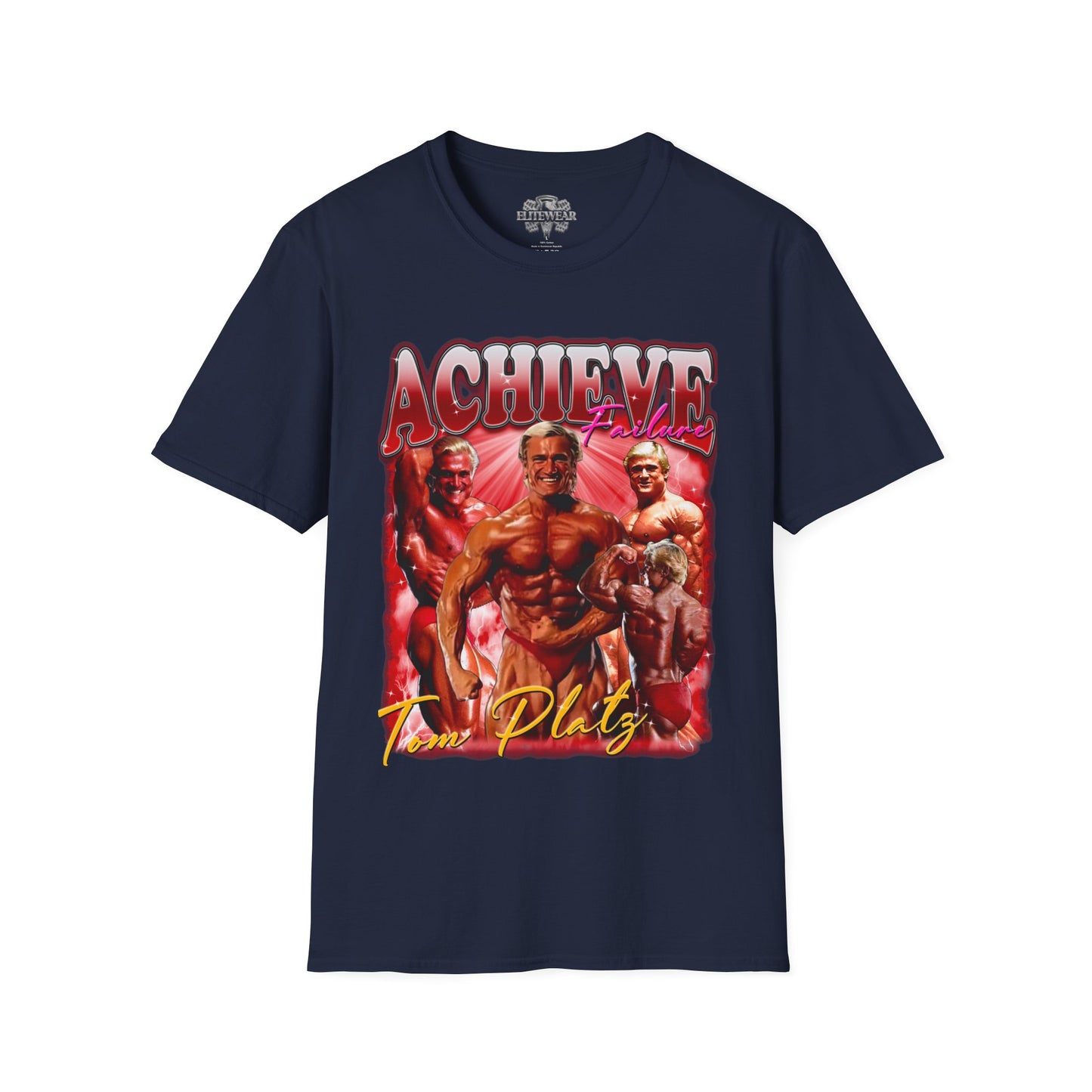 Tom Platz Achieve Failure Red Regular T-Shirt front view - Regular T-Shirt