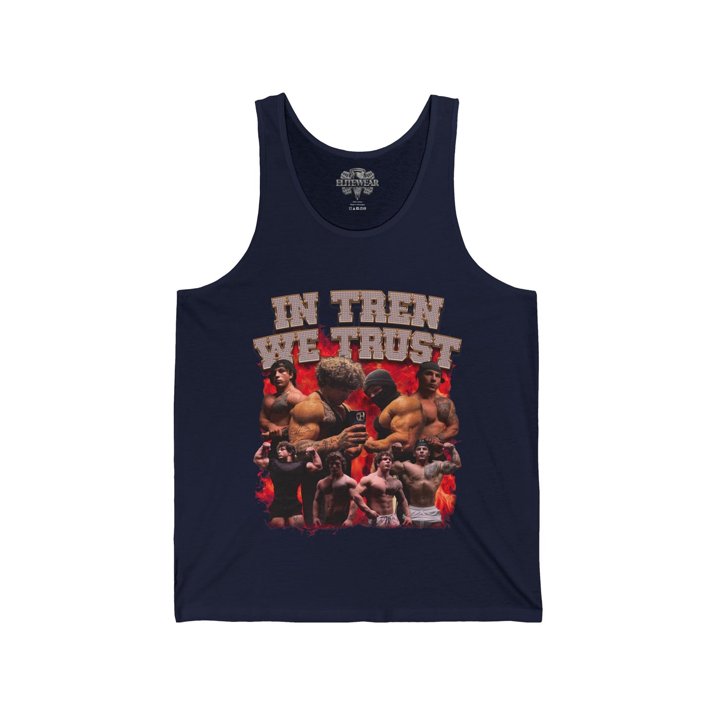 Tren Twins In Tren We Trust White Tank Top in action - Athletic Tank Top