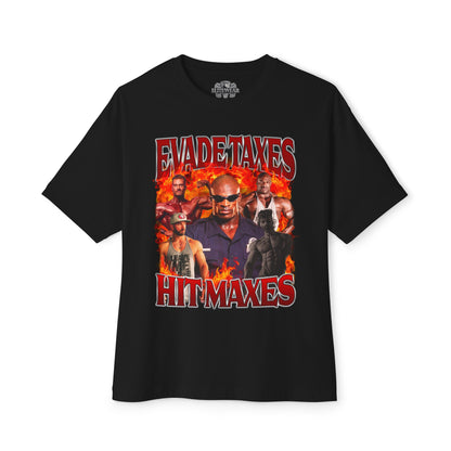 Ronnie Coleman Hit Maxes Evade Taxes Red Oversized T-Shirt - Bodybuilding T-Shirt