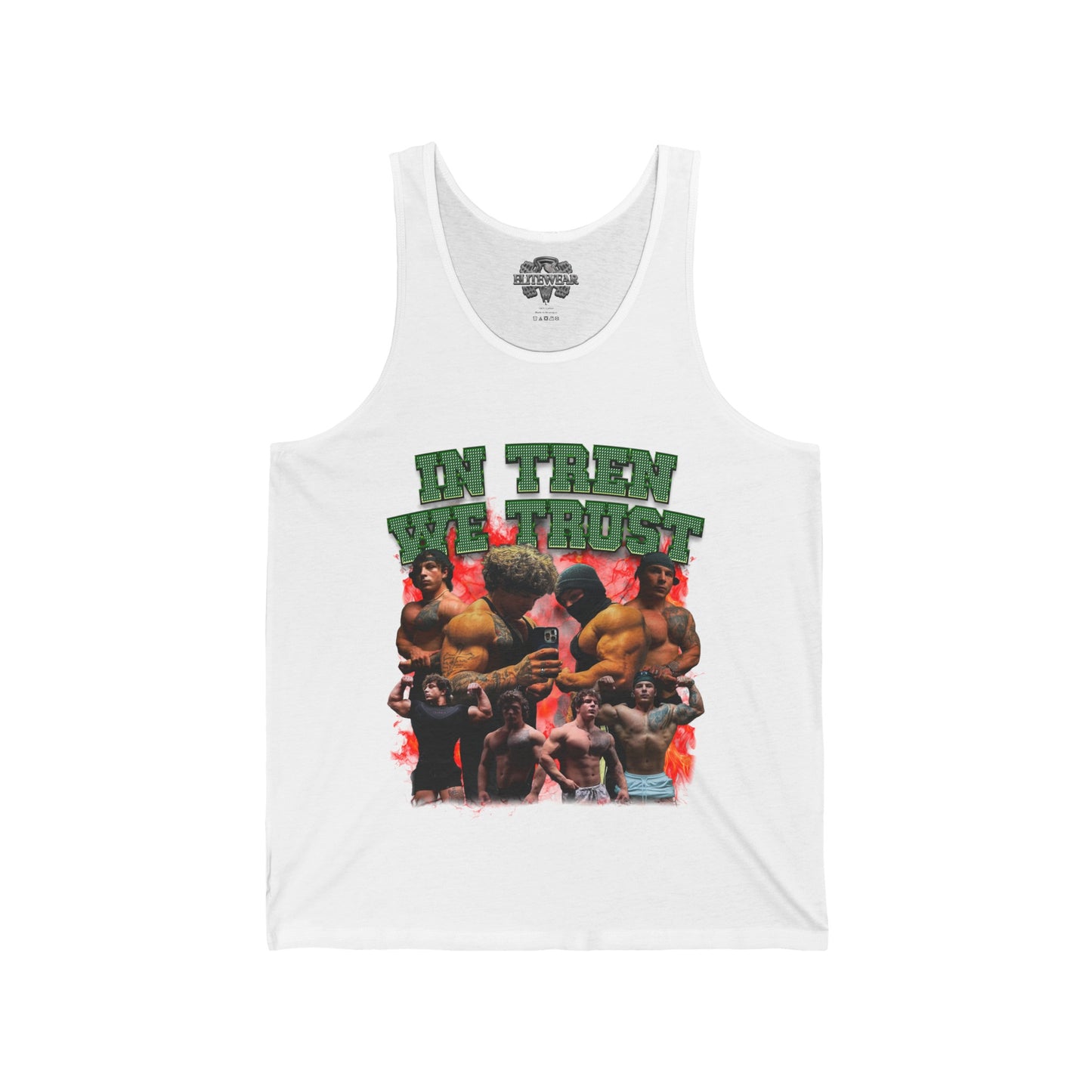 Tren Twins In Tren We Trust Green Tank Top front view - Bodybuilding Tank Top