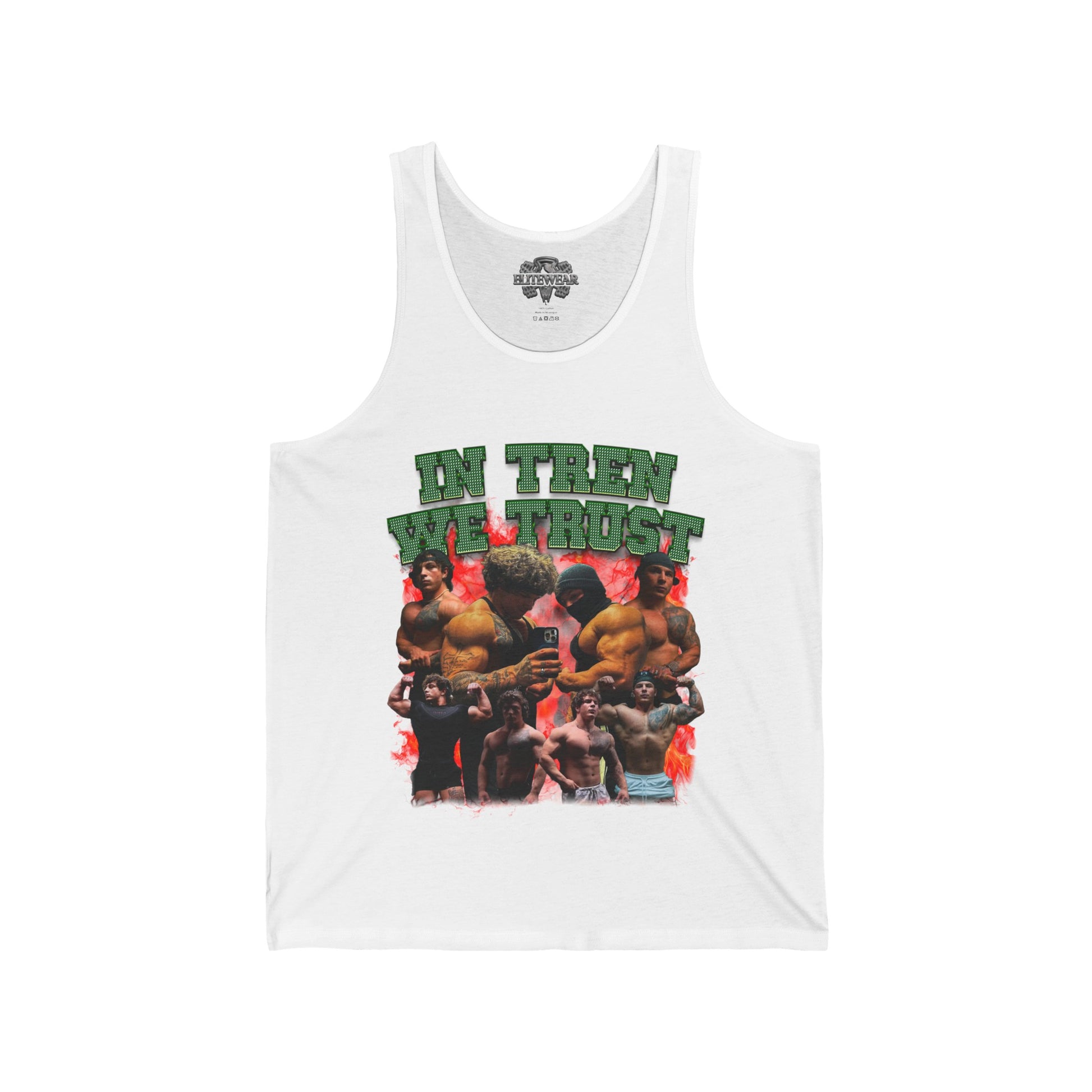 Tren Twins In Tren We Trust Green Tank Top front view - Bodybuilding Tank Top