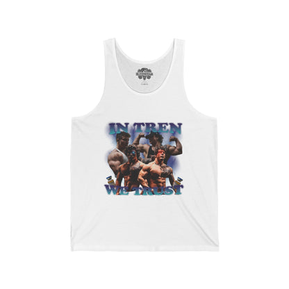 Tren Twins Classic Retro Tank Top front view - Bodybuilding Tank Top