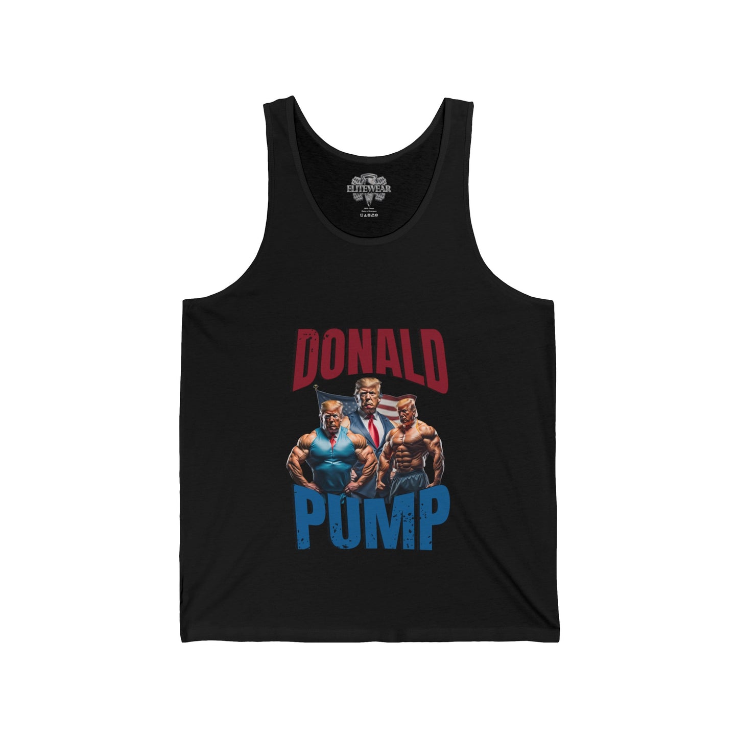 Donald Pump Tank Top front view - Bodybuilding Tank Top