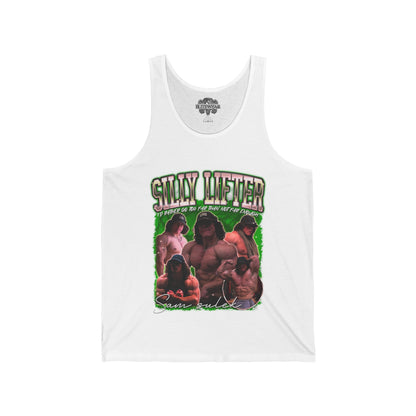 Sam Sulek Silly Lifter Green Tank Top front view - Bodybuilding Tank Top