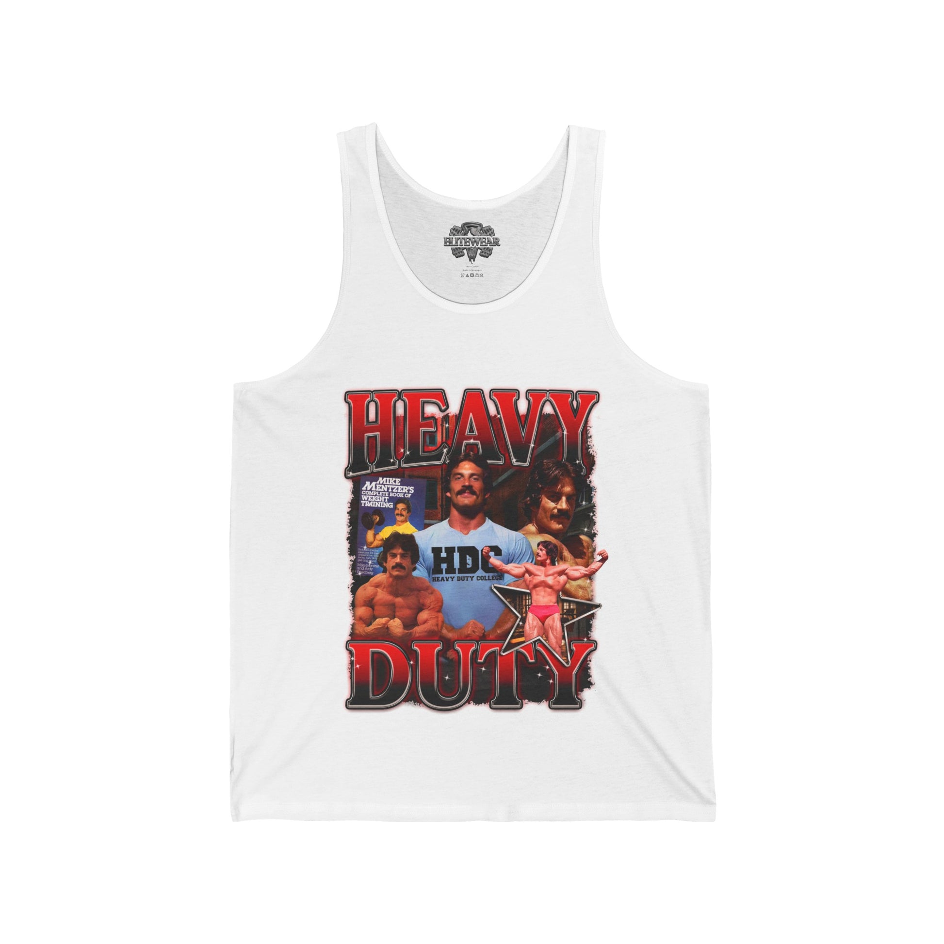 Mike Mentzer Heavy Duty Red Tank Top front view - Bodybuilding Tank Top