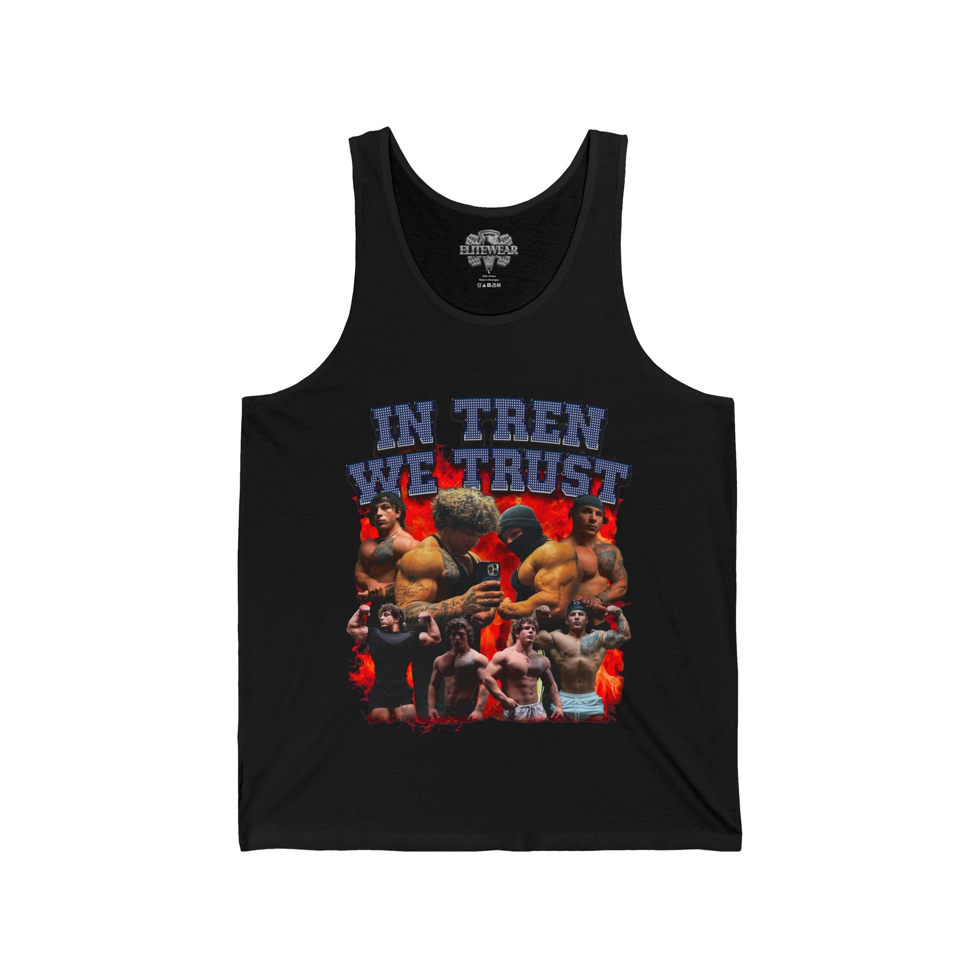 Tren Twins In Tren We Trust Blue Tank Top front view - Bodybuilding Tank Top