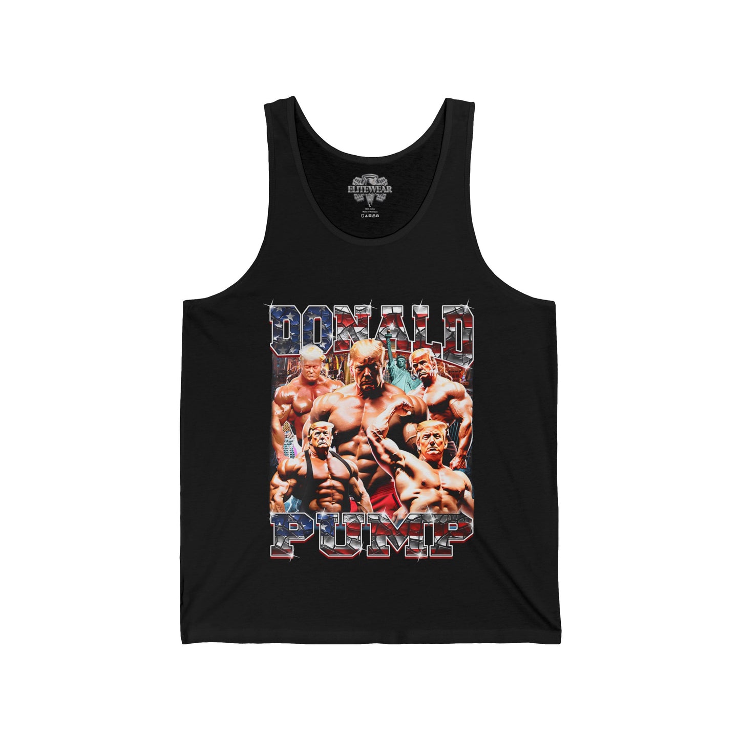 Donald Pump Tank Top front view - Bodybuilding Tank Top