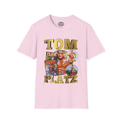 Tom Platz Classic Vintage Regular T-Shirt in action - Bodybuilding T-Shirt