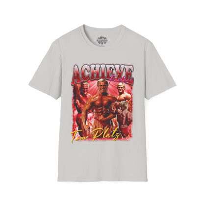 Tom Platz Achieve Failure Red T-Shirt in action - Bodybuilding T-Shirt