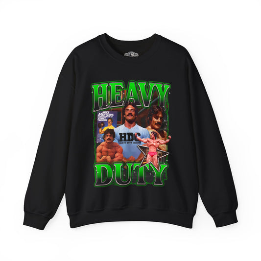 Mike Mentzer Heavy Duty Green Sweatshirt front view - Athletic Sweatshirt