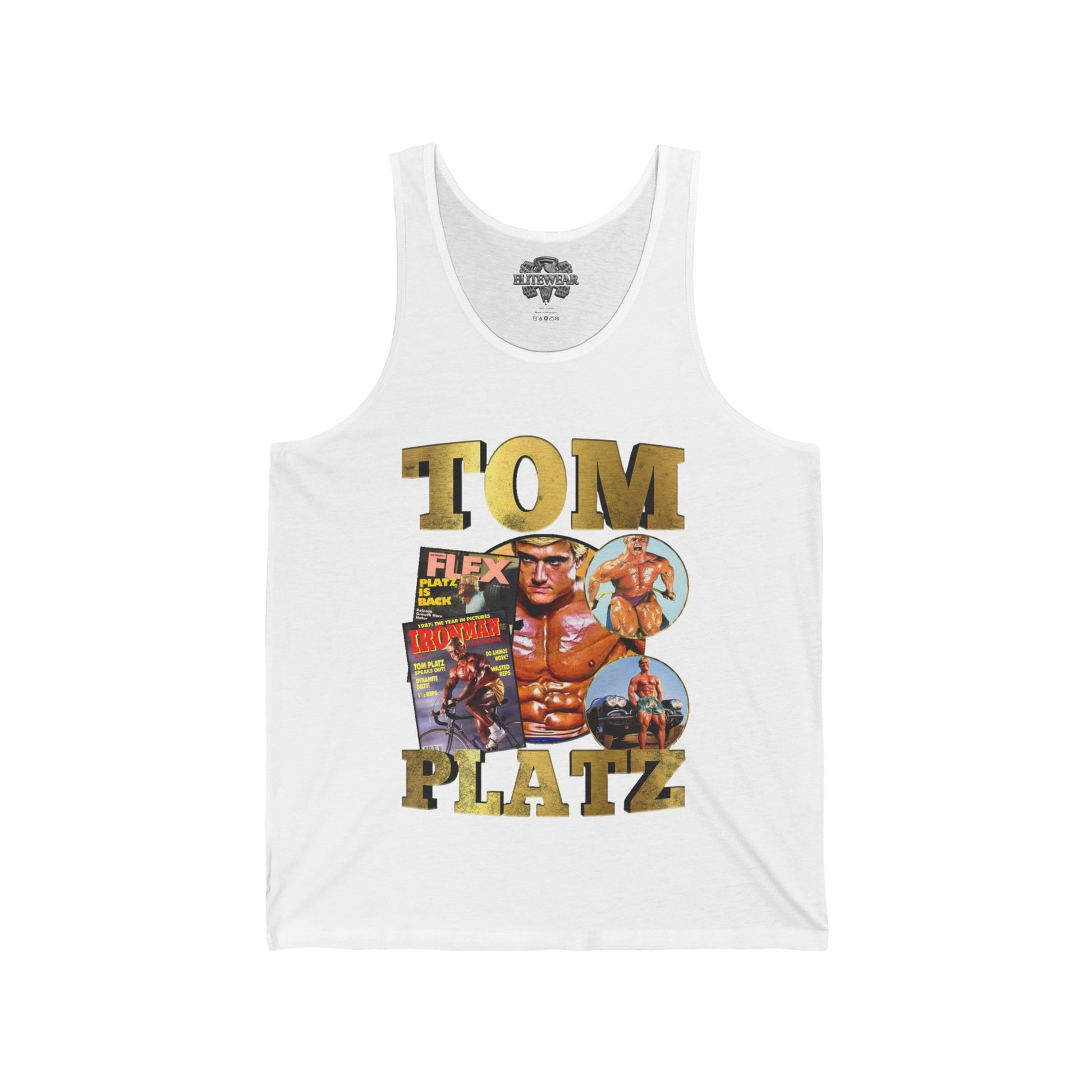 Tom Platz Classic Vintage Tank Top front view - Bodybuilding Tank Top