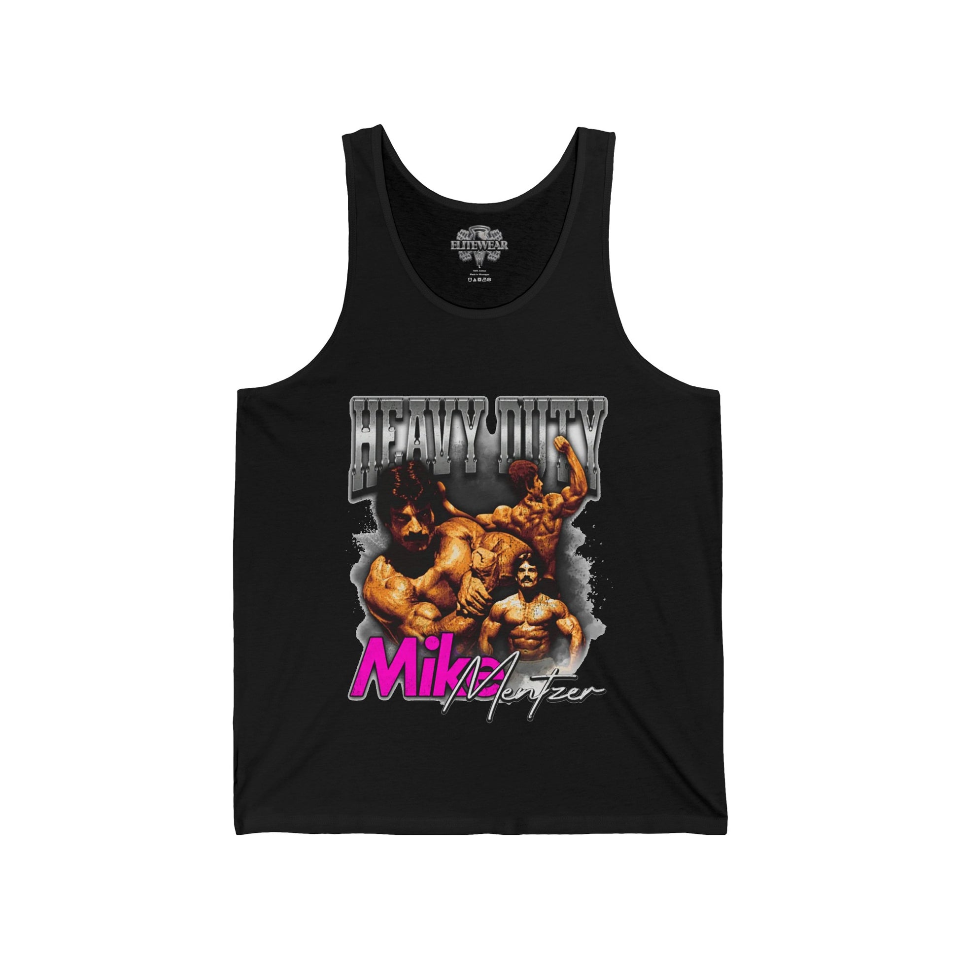 Mike Mentzer Heavy Duty Vintage Pink Tank Top front view - Bodybuilding Tank Top