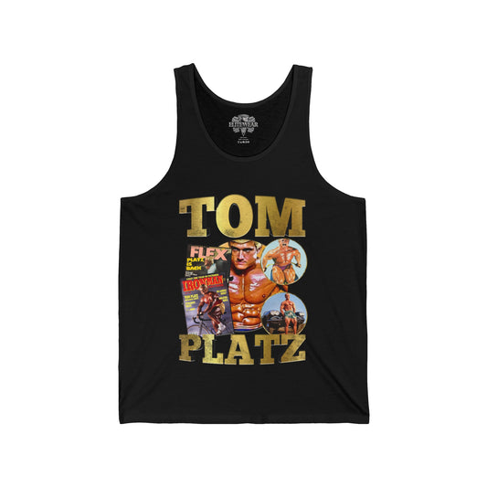 Tom Platz Classic Vintage Tank Top front view - Bodybuilding Tank Top