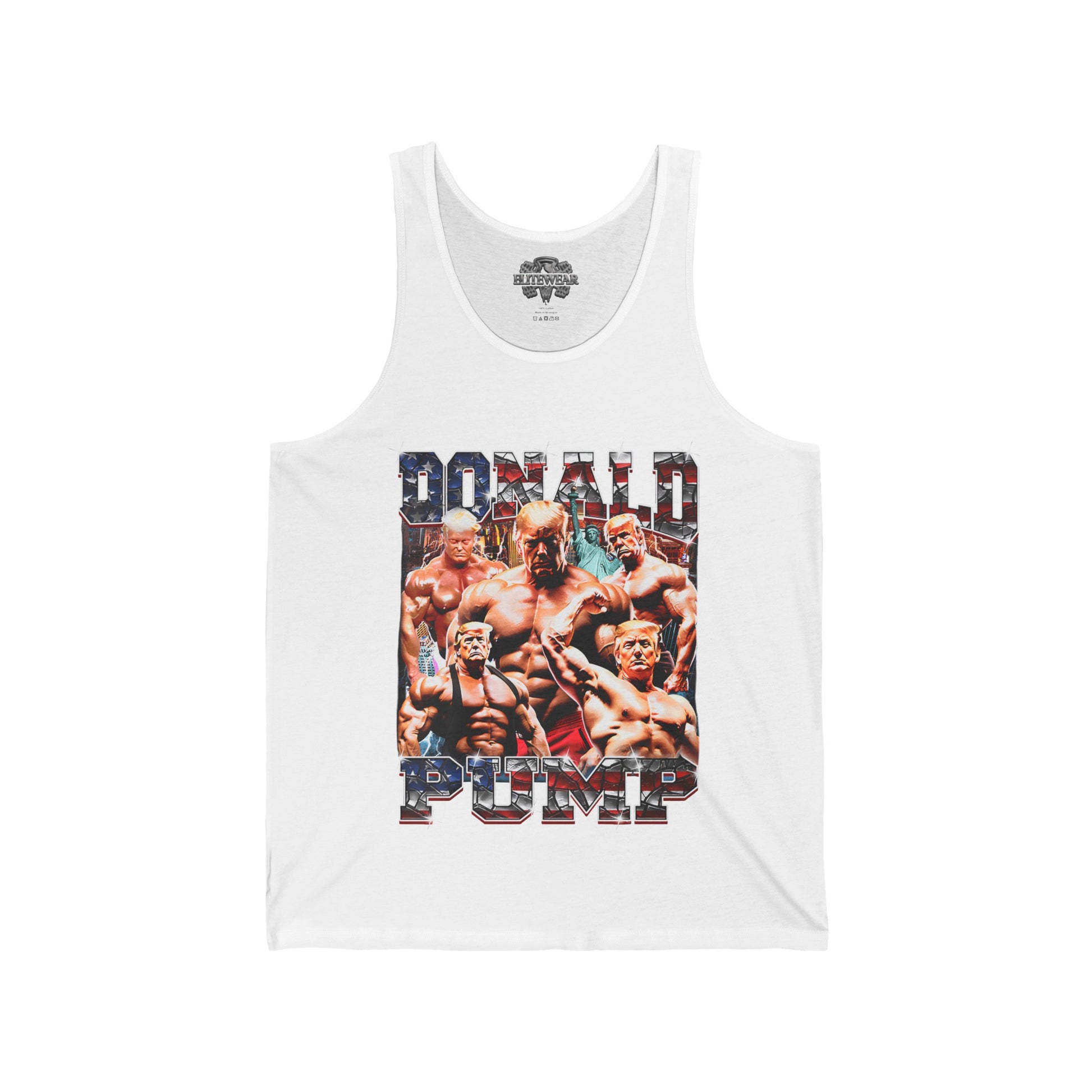 Donald Pump Tank Top front view - Bodybuilding Tank Top