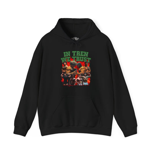 Tren Twins In Tren We Trust Green Hoodie front view - Kangaroo Pocket Hoodie