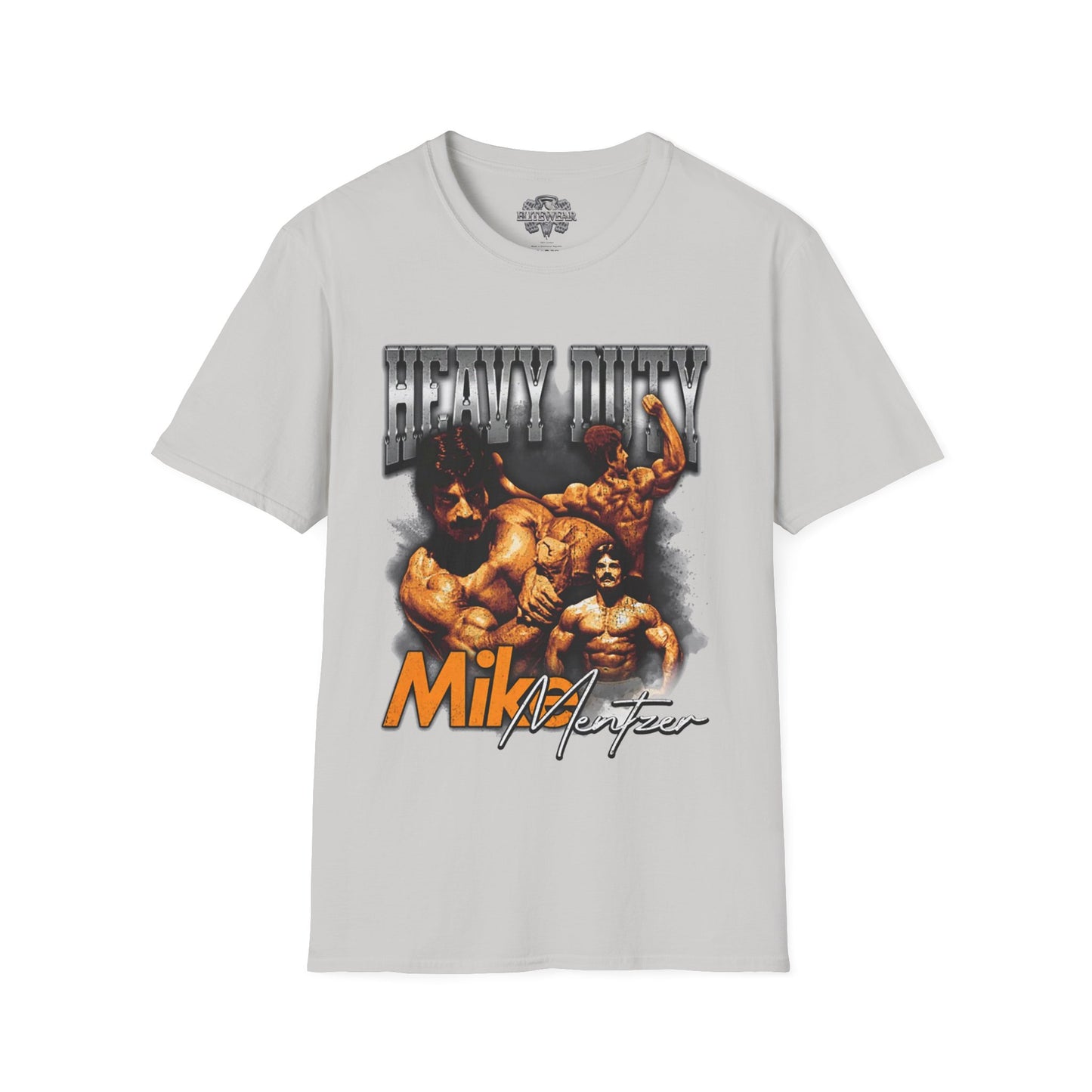 Mike Mentzer Heavy Duty Vintage Orange Oversized T-Shirt in action - Oversized T-Shirt