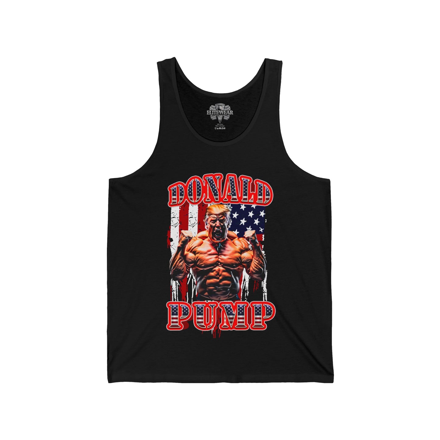 Donald Pump Tank Top front view - Bodybuilding Tank Top