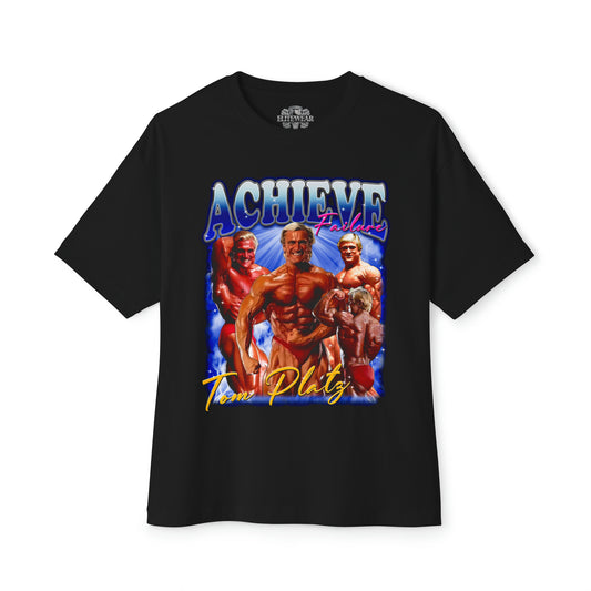 Tom Platz Achieve Failure Oversized T-Shirt front view - Fitness Apparel