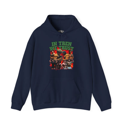 Tren Twins In Tren We Trust Green Hoodie in action - Fitness Hoodie