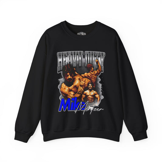 Mike Mentzer Heavy Duty Vintage Blue Sweatshirt front view - Bodybuilding Sweatshirt