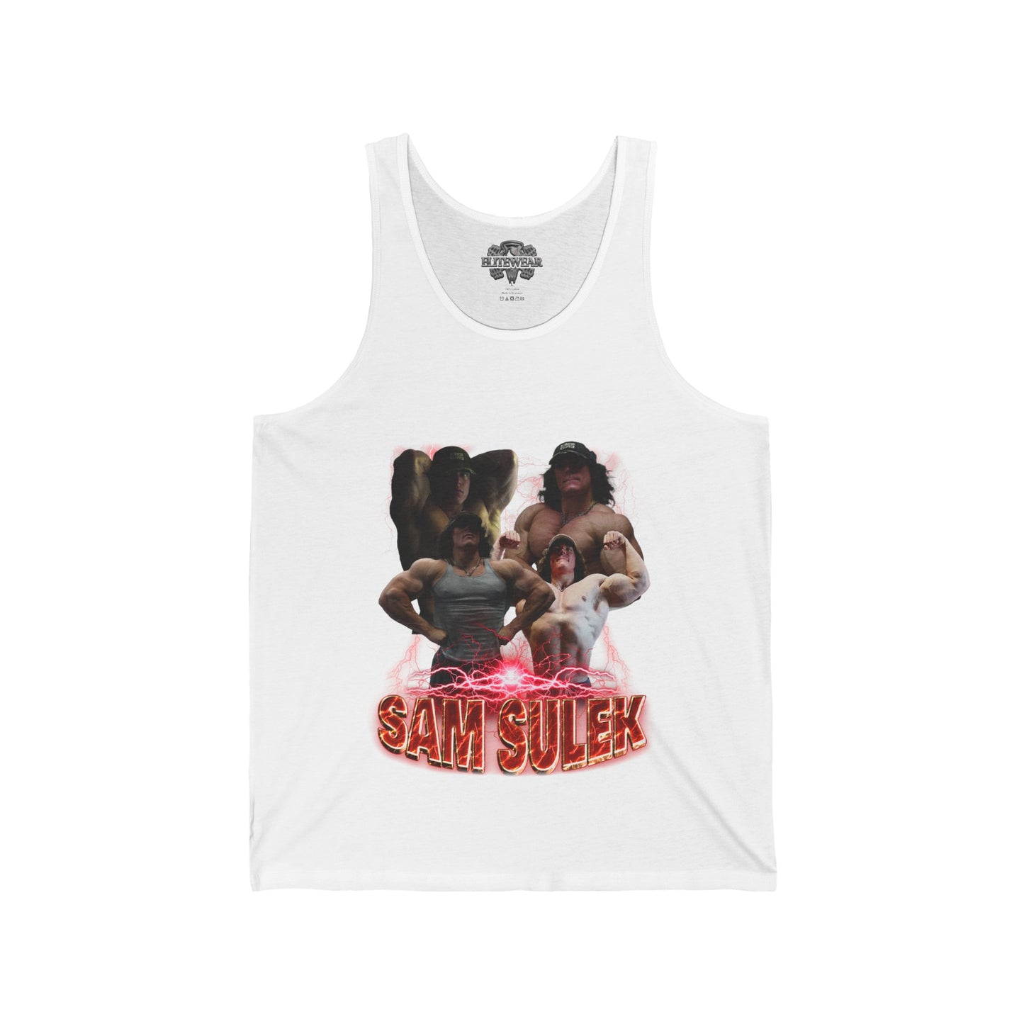 Sam Sulek Classic Bolt Tank Top front view - Bodybuilding Tank Top