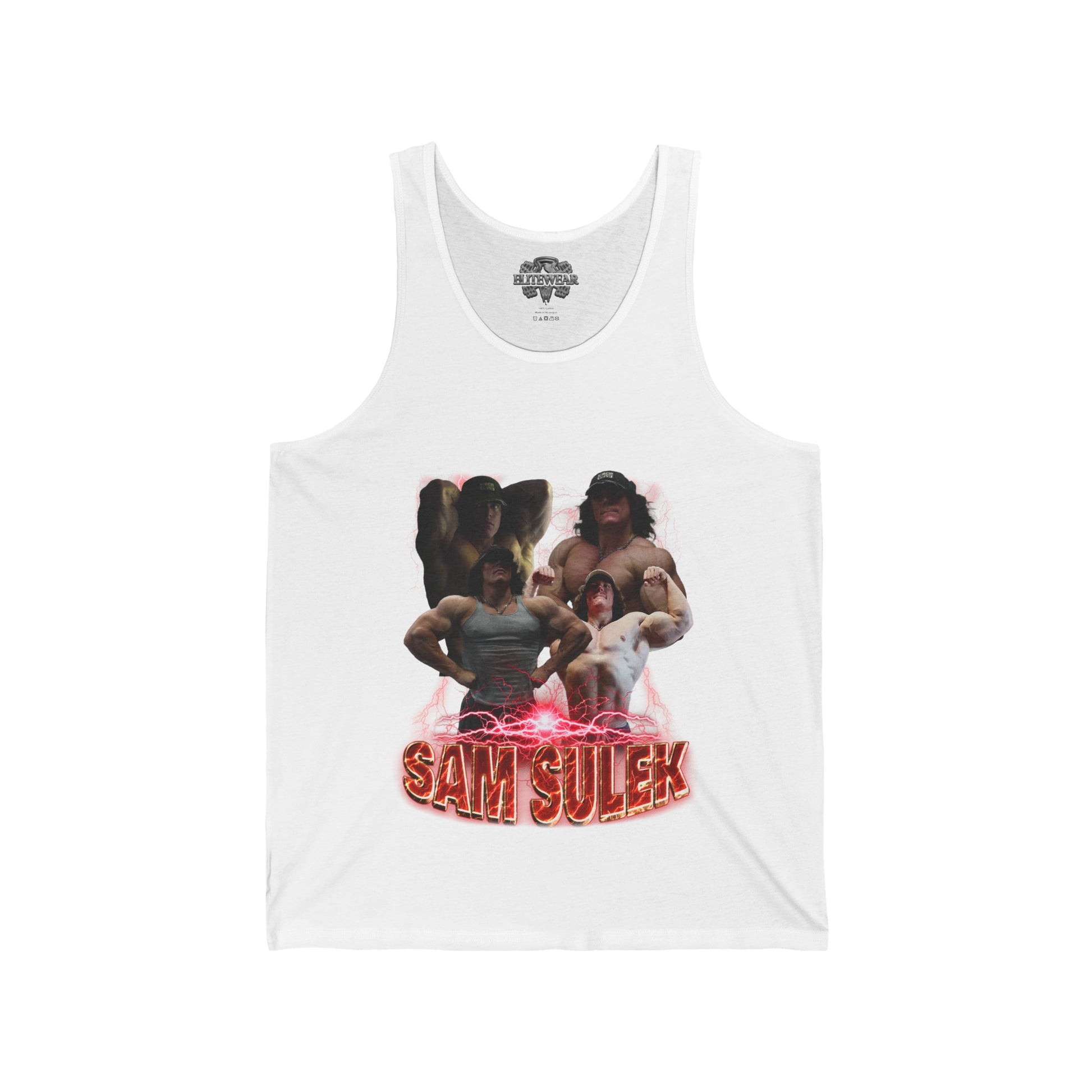 Sam Sulek Classic Bolt Tank Top front view - Bodybuilding Tank Top