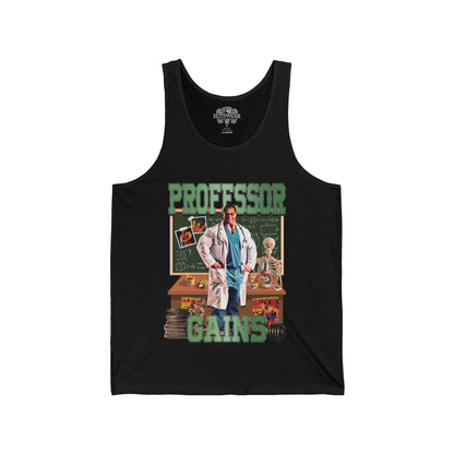 Nasser El Sonbaty The Professor Gains Green Tank Top front view - Bodybuilding Tank Top