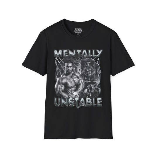 Kevin Levrone Mentally Unstable T-Shirt front view - Fitness T-Shirt