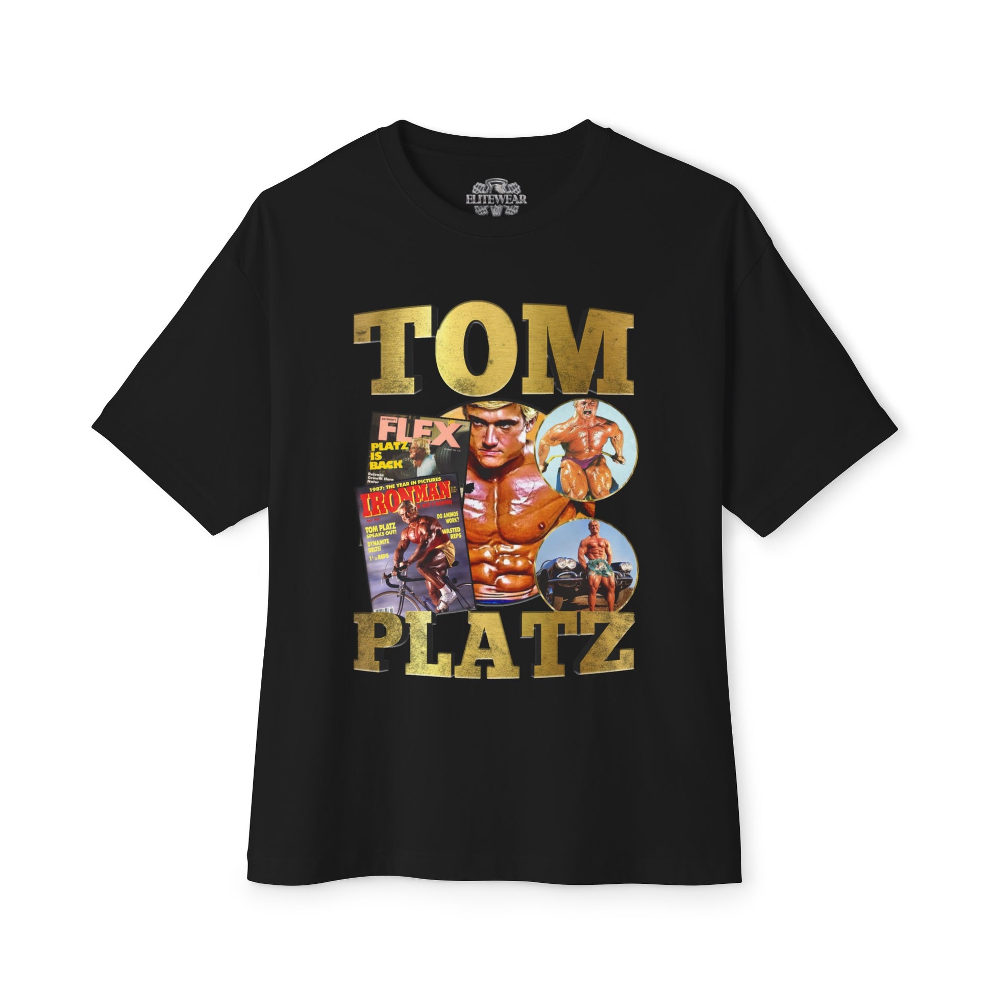 Tom Platz Classic Vintage Oversized T-Shirt front view - Fitness Apparel