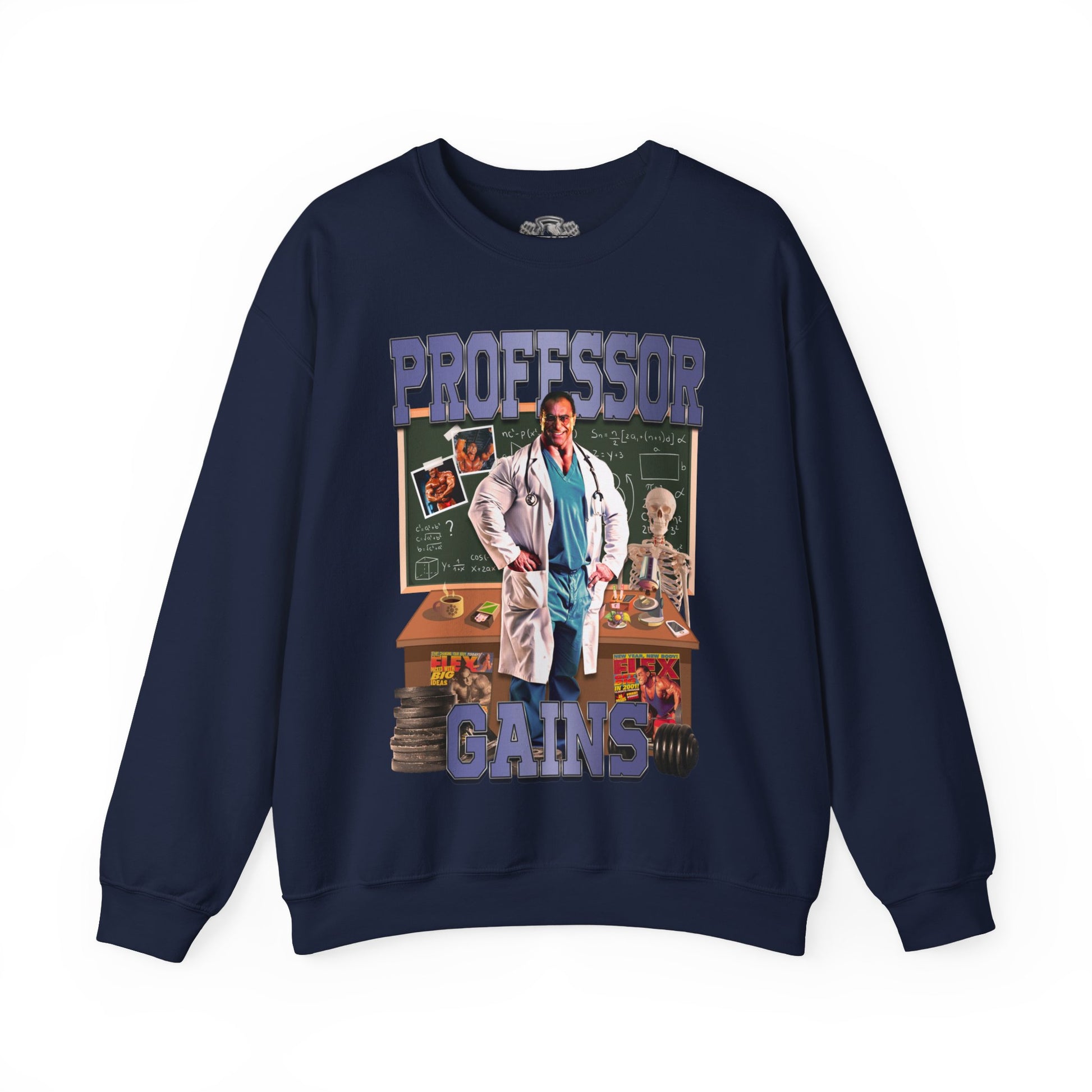 Nasser El Sonbaty The Professor Gains Blue Sweatshirt in action - Workout Sweatshirt