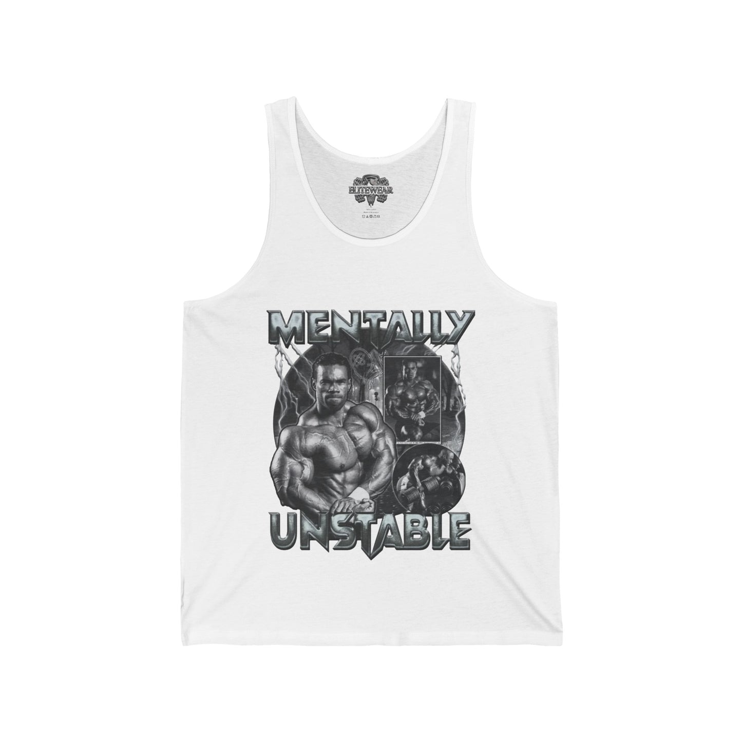 Kevin Levrone Mentally Unstable Tank Top front view - Bodybuilding Tank Top