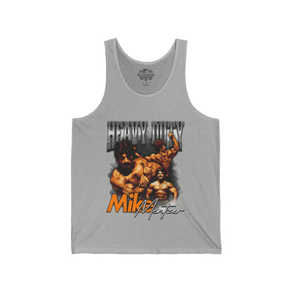 Mike Mentzer Heavy Duty Vintage Orange Tank Top in action - Heavy Duty Tank Top