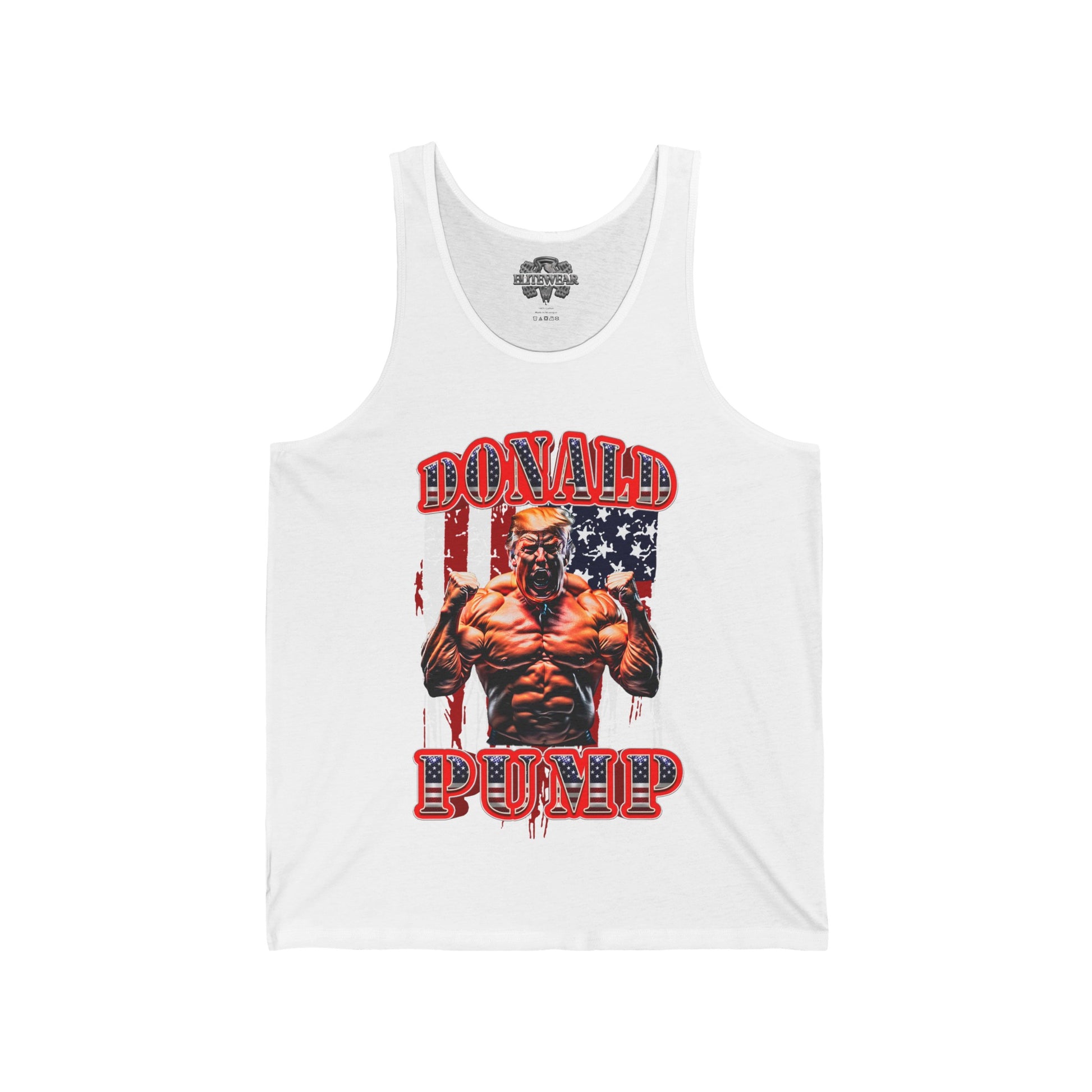 Donald Pump Tank Top front view - Bodybuilding Tank Top