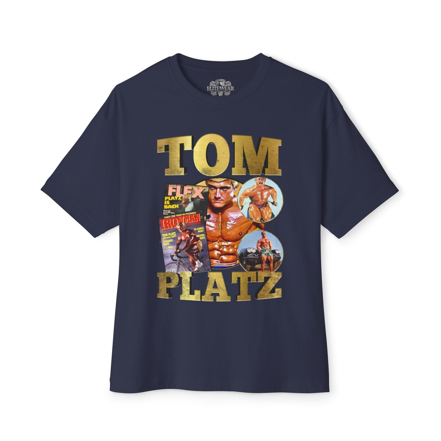 Tom Platz Classic Vintage Oversized T-Shirt in action - Bodybuilding T-Shirt