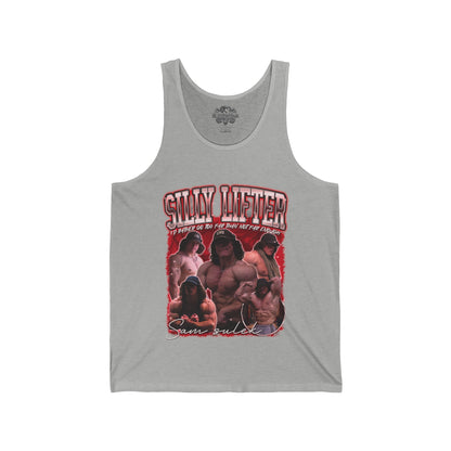 Sam Sulek Silly Lifter Red Tank Top in action - Athletic Tank Top