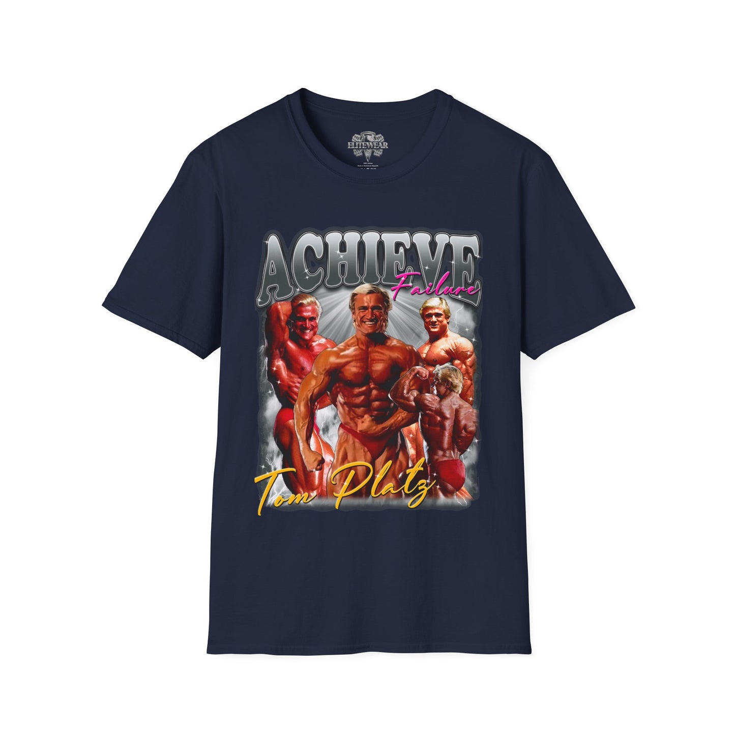 Tom Platz Achieve Failure Silver T-Shirt front view - Regular T-Shirt