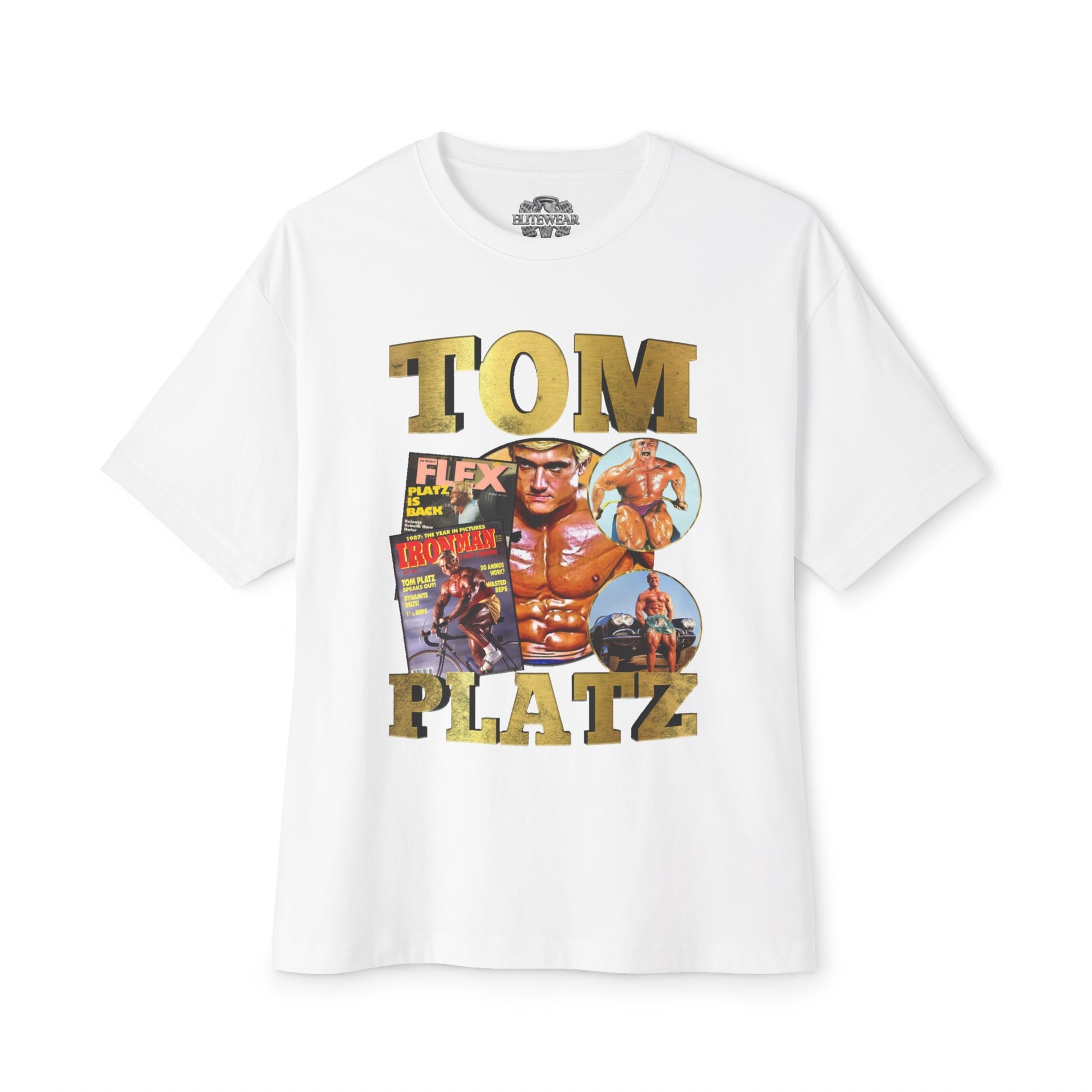 Tom Platz Classic Vintage Oversized T-Shirt front view - Fitness Apparel