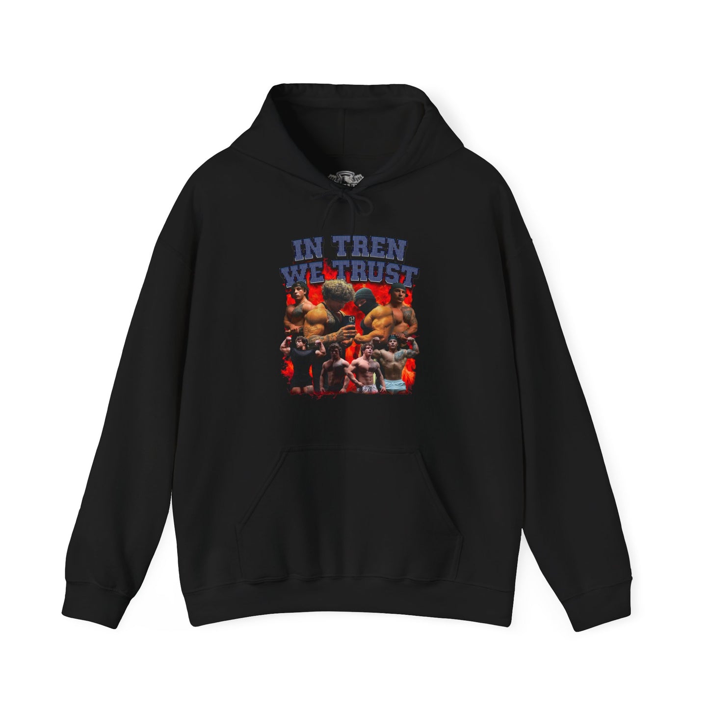 Tren Twins In Tren We Trust Blue Hoodie front view - Kangaroo Pocket Hoodie